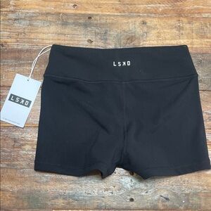 LSKD Women's Black High-Rise Bike Shorts